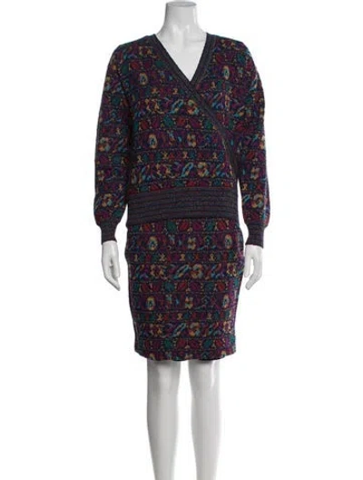 Pre-owned Missoni Vintage 1980's Skirt Set In Blue/purple