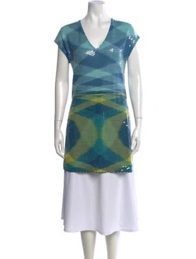 Pre-owned Missoni Vintage 1980's Tunic In Blue