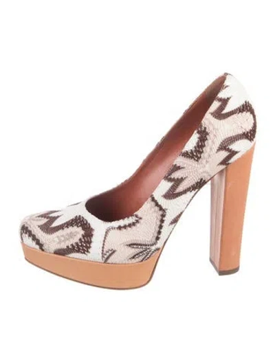 Pre-owned Missoni Vintage Animal Print Pumps In Neutrals