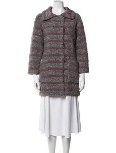 Pre-owned Missoni Vintage Late 1970's - Early 1980's Coat In Blue