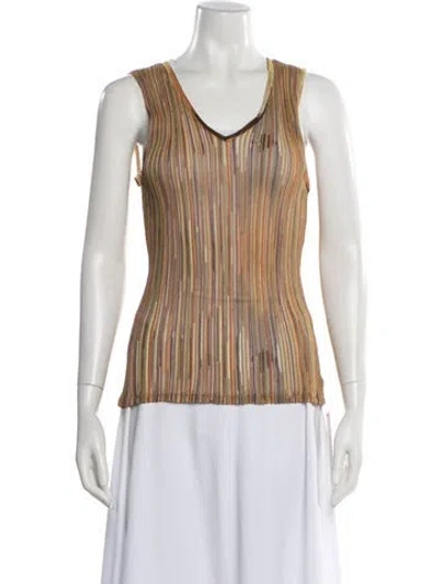 Pre-owned Missoni Vintage Late 1970's - Early 1980's Top In Orange