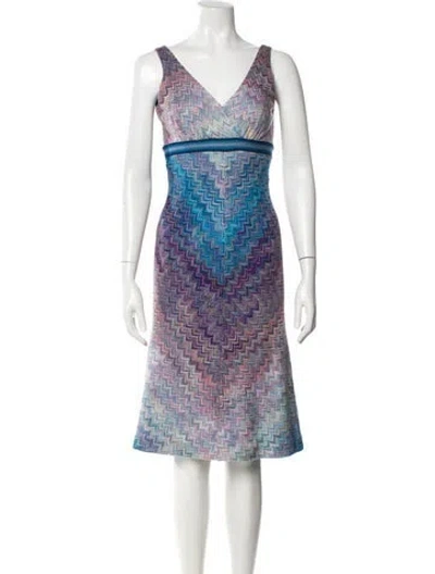 Pre-owned Missoni Vintage Midi Length Dress In Blue