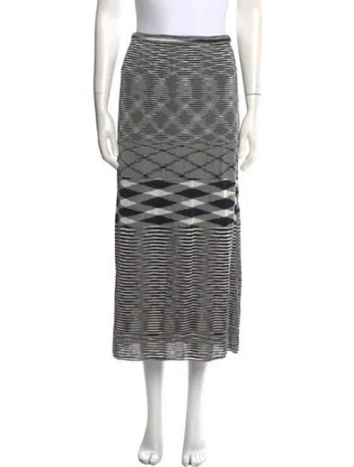 Pre-owned Missoni Vintage Midi Length Skirt W/ Tags In Black