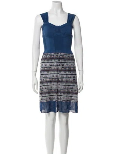 Pre-owned Missoni Vintage Mini Dress In Blue