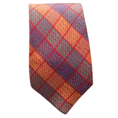 Pre-owned Missoni Vintage  Checked Coloured Tie In Silk In Brown