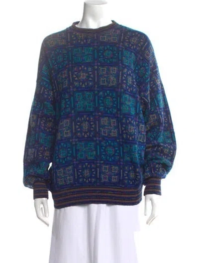 Pre-owned Missoni Vintage Patterned Sweater In Blue