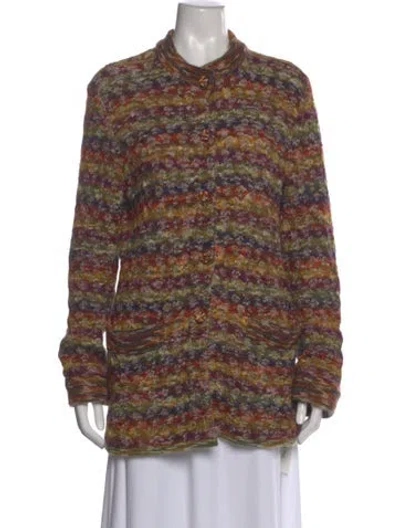 Pre-owned Missoni Vintage Patterned Sweater In Green