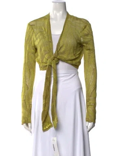 Pre-owned Missoni Vintage Patterned Sweater In Green