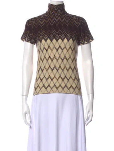 Pre-owned Missoni Vintage Patterned Top In Brown