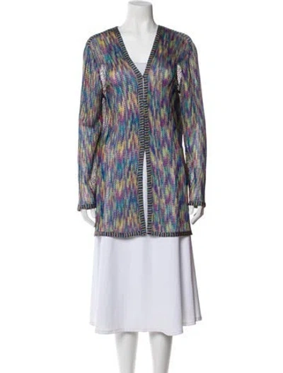 Pre-owned Missoni Vintage Printed Evening Jacket In Blue