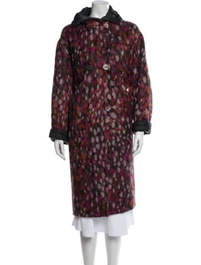 Pre-owned Missoni Vintage Printed Faux Fur Coat In Multi