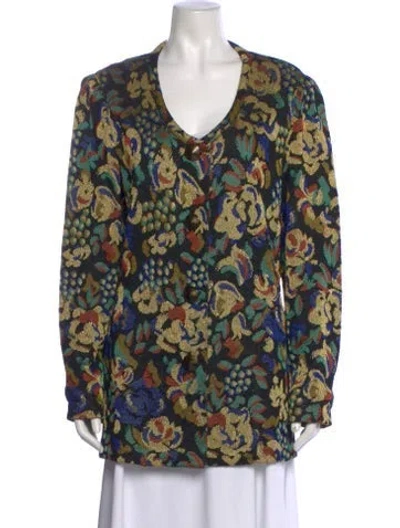 Pre-owned Missoni Vintage Printed Sweater In Blue