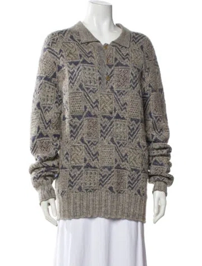 Pre-owned Missoni Vintage Printed Sweater In Gray