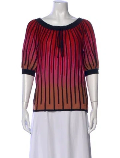 Pre-owned Missoni Vintage Striped Sweater In Red