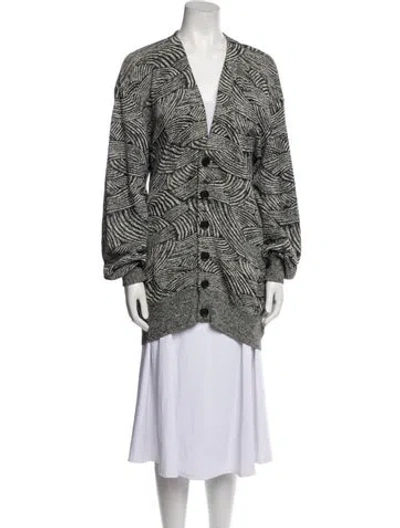 Pre-owned Missoni Vintage Tweed Pattern Coat In Black