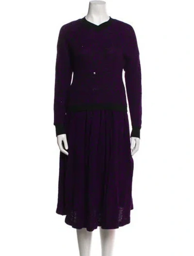 Pre-owned Missoni Vintage Wool Skirt Set In Purple
