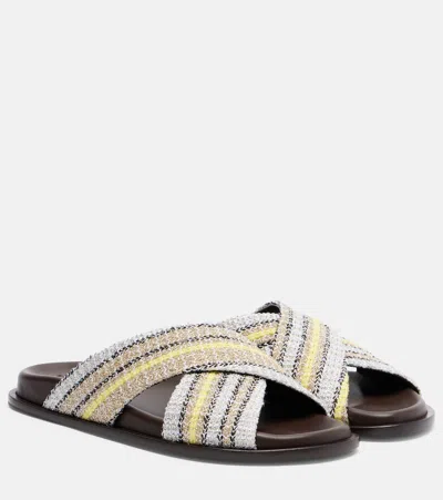 Missoni Viola Striped Lamé Sandals In Multi