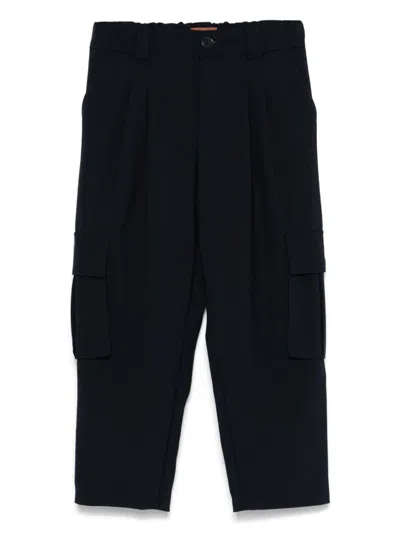 Missoni Kids' Virgin-wool Cargo Pants In Blue