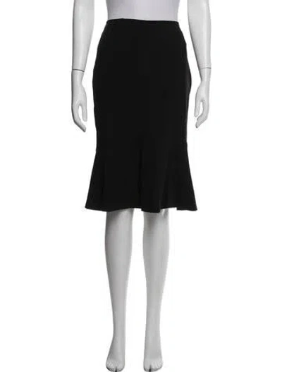 Pre-owned Missoni Virgin Wool Midi Length Skirt In Black