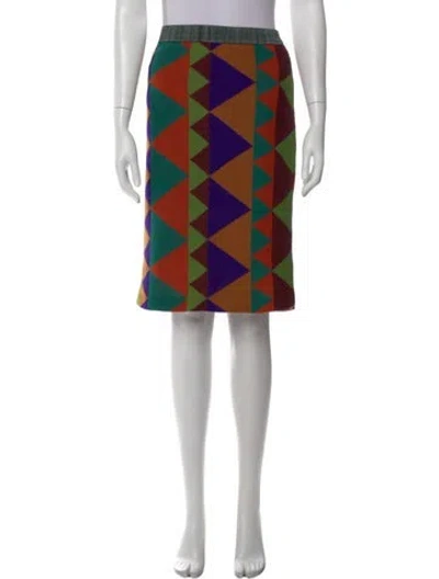 Pre-owned Missoni Virgin Wool Midi Length Skirt In Multi