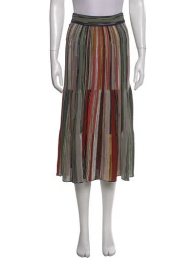 Pre-owned Missoni Virgin Wool Midi Length Skirt In Neutral