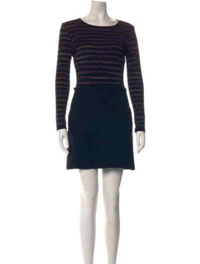 Pre-owned Missoni Virgin Wool Mini Dress In Black
