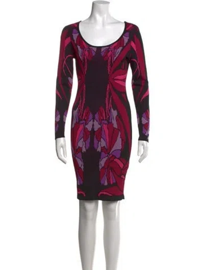 Pre-owned Missoni Virgin Wool Mini Dress In Pink