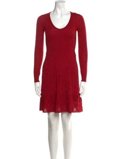 Pre-owned Missoni Virgin Wool Mini Dress In Red