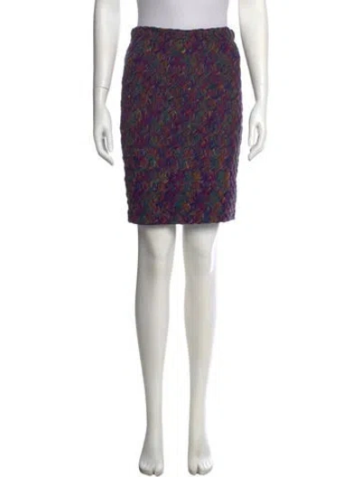 Pre-owned Missoni Virgin Wool Mini Skirt In Silver