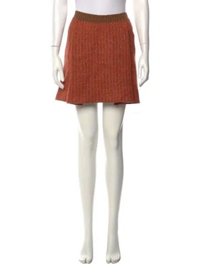 Pre-owned Missoni Virgin Wool Mini Skirt W/ Tags In Orange