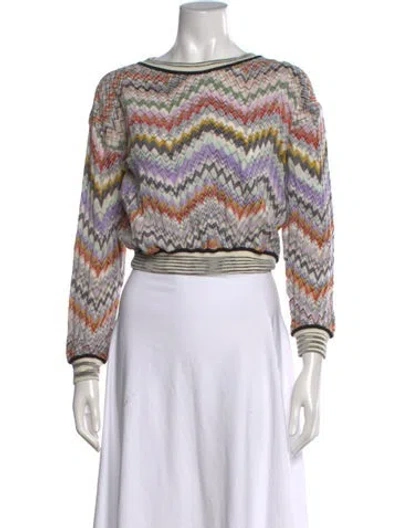 Pre-owned Missoni Virgin Wool Patterned Sweater In Neutrals
