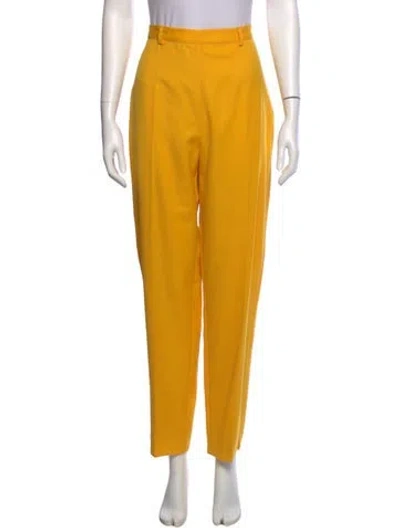 Pre-owned Missoni Virgin Wool Skinny Leg Pants In Yellow