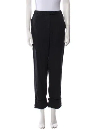 Pre-owned Missoni Virgin Wool Straight Leg Pants In Black