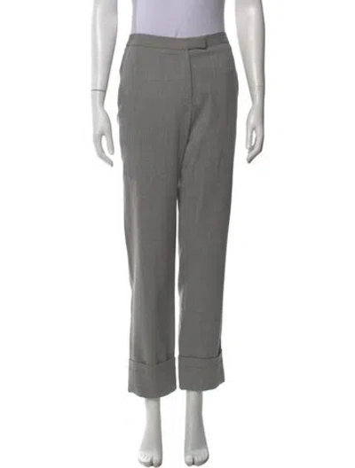 Pre-owned Missoni Virgin Wool Straight Leg Pants In Gray