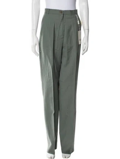 Pre-owned Missoni Virgin Wool Straight Leg Pants W/ Tags In Green