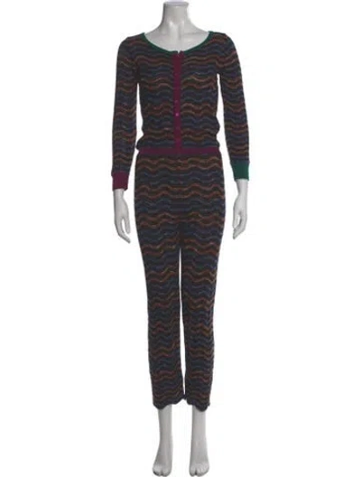Pre-owned Missoni Virgin Wool Striped Jumpsuit In Multi