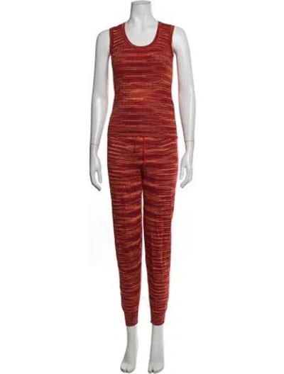 Pre-owned Missoni Virgin Wool Striped Pant Set In Red