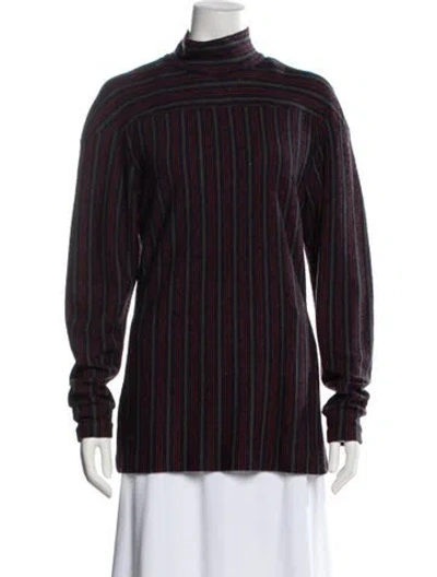 Pre-owned Missoni Virgin Wool Striped Sweatshirt In Brown