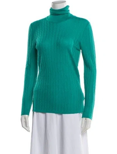 Pre-owned Missoni Virgin Wool Turtleneck Sweater In Green