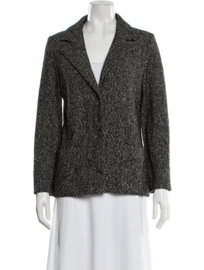 Pre-owned Missoni Virgin Wool Tweed Pattern Blazer In Gold