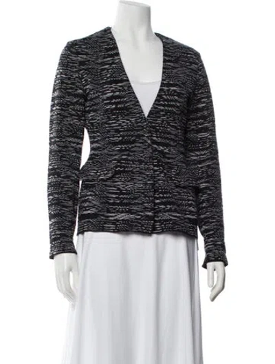 Pre-owned Missoni Virgin Wool Tweed Pattern Evening Jacket In Black