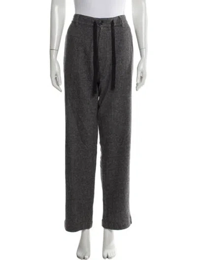 Pre-owned Missoni Virgin Wool Wide Leg Pants In Gray
