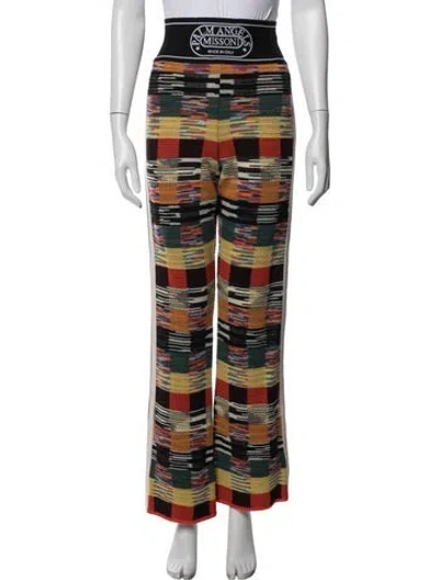 Pre-owned Missoni Virgin Wool Wide Leg Pants In Neutrals