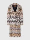 Missoni Trenchcoat Aus Viskose Und Lamé-wolle Mit Gürtel In Multicoloured