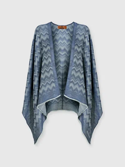 Missoni Viscose And Modal-blend Cape In Blue