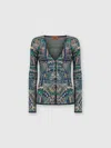 Missoni Abstract Fantasy Buttoned Cardigan With Contrasting Edge In Multicoloured