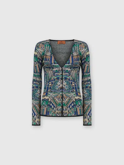 MISSONI CARDIGAN AUS VISKOSE UND WOLLLAMÉ MIT VENEZIA-MOTIV