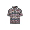 Missoni Short Sleeve Polo In Embroidered Lace In Multi