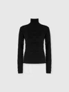 Missoni Viscose And Wool Turtleneck With Tone-on-tone Zigzag In Black