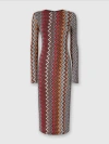 Missoni Wool Blend Knit Midi Dress In Multicoloured